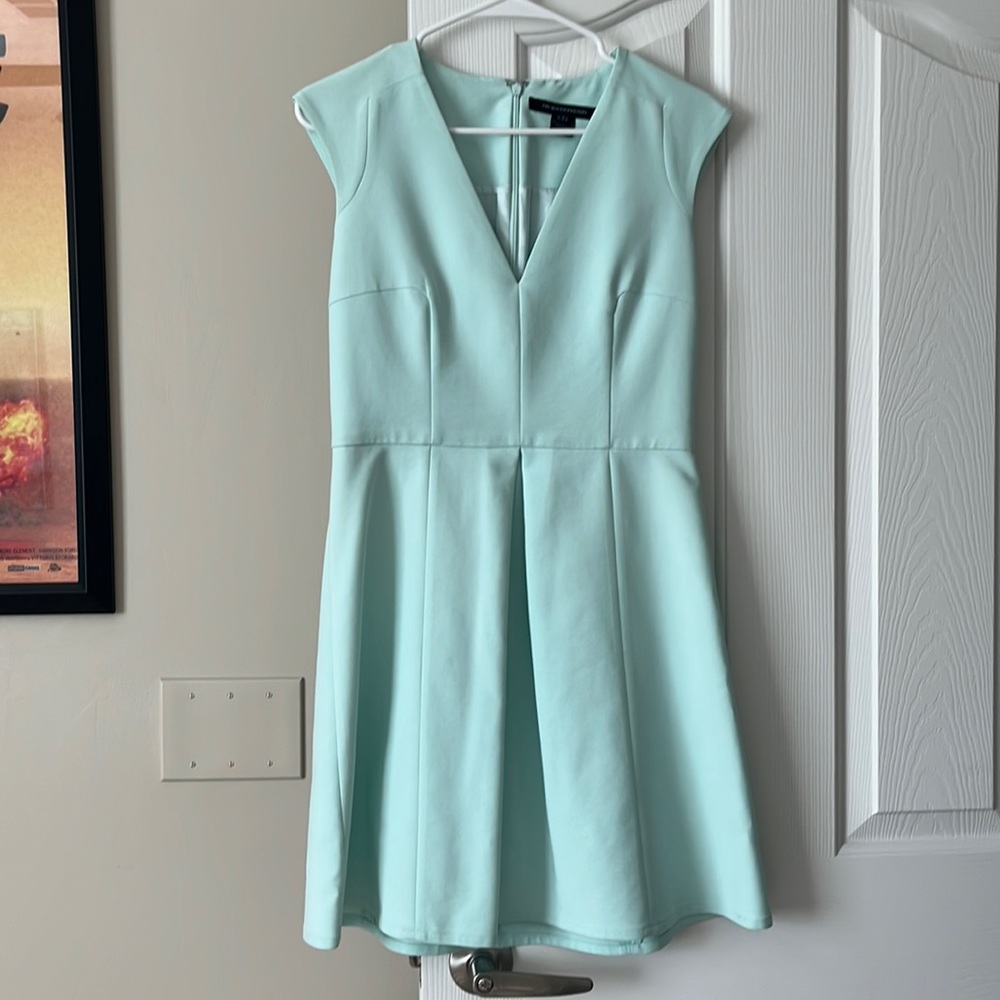 French Connection Mint Green V Neck Dress
